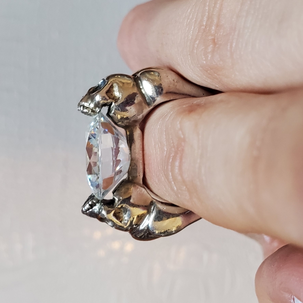 KING BABY STUDIO Crystal Skull Ring *RARE* - Picture 3 of 7